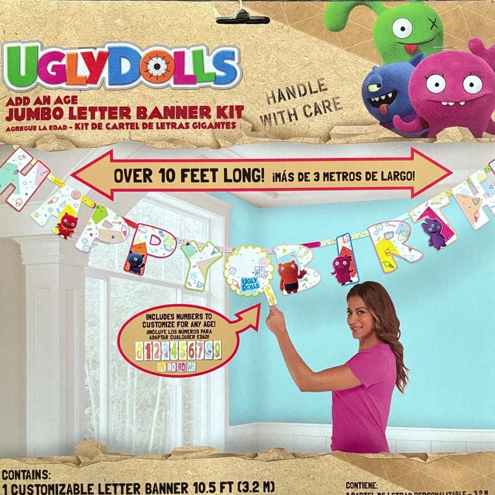 UglyDolls Movie Birthday Add-An-Age Letter Banner Kit, 25 Pc.